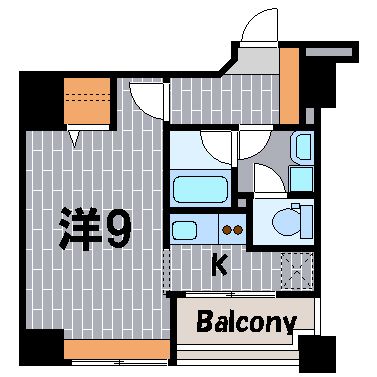 【間取】　「居室とキッチンスペースが別々の1Kタイプ」