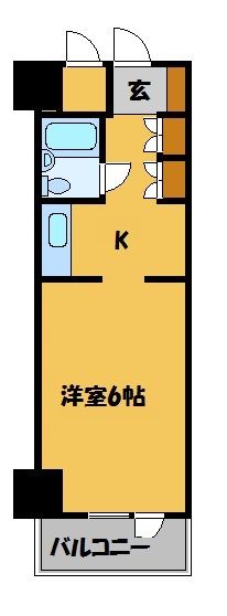 【間取】　居室とキッチンスペース