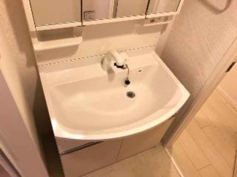 【洗面所】　シャワー付独立洗面化粧台