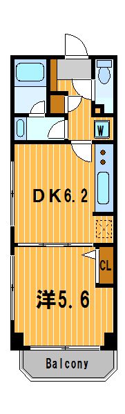 【間取】　居室とキッチンが別々の1DKです。